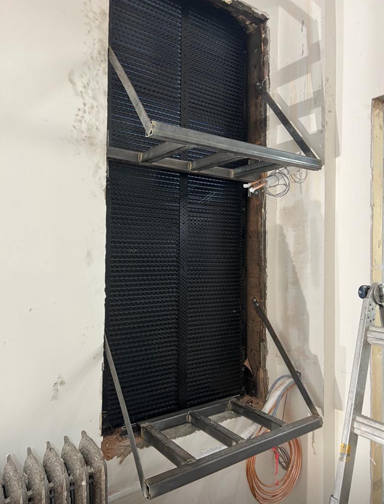 Before: HVAC system installation before and after